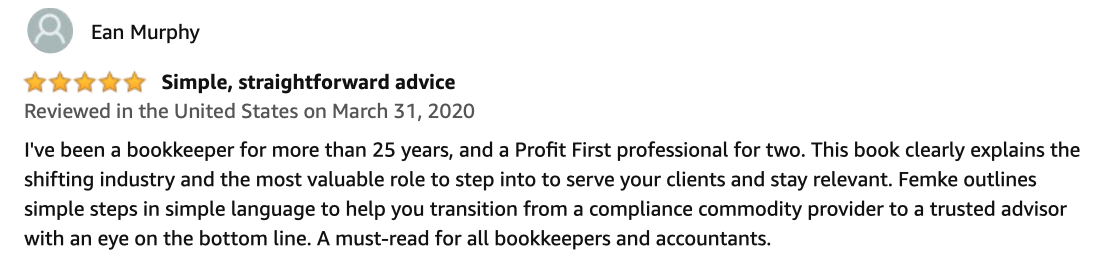 The Profit Advisor Amazon review